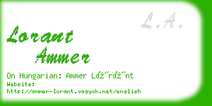 lorant ammer business card